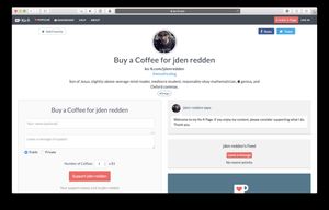 Screenshot of Ko-Fi profile