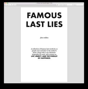 Title page of Famous Last Lies