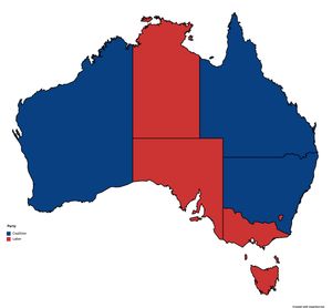 Two-party-preferred Electoral College Map 2019